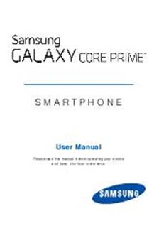 Samsung Galaxy Core Prime manual. Tablet Instructions.